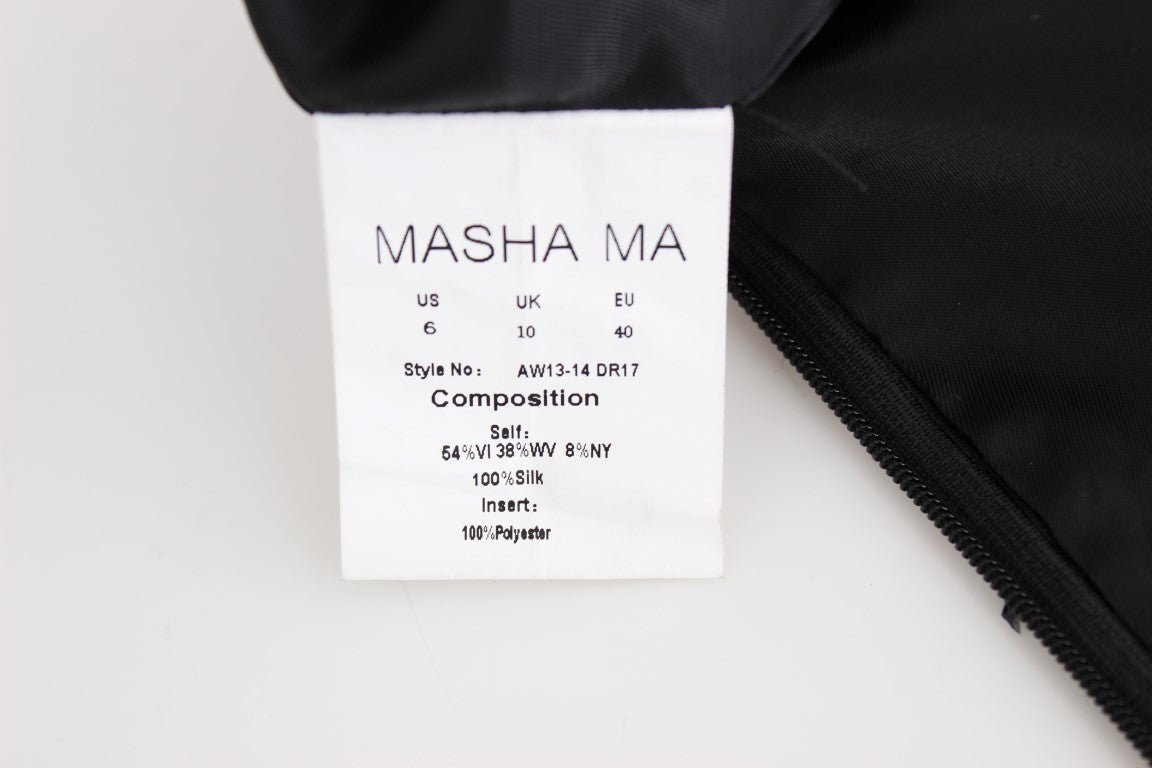 Masha Ma Black Strapless Embellished Pencil Dress - Fizigo